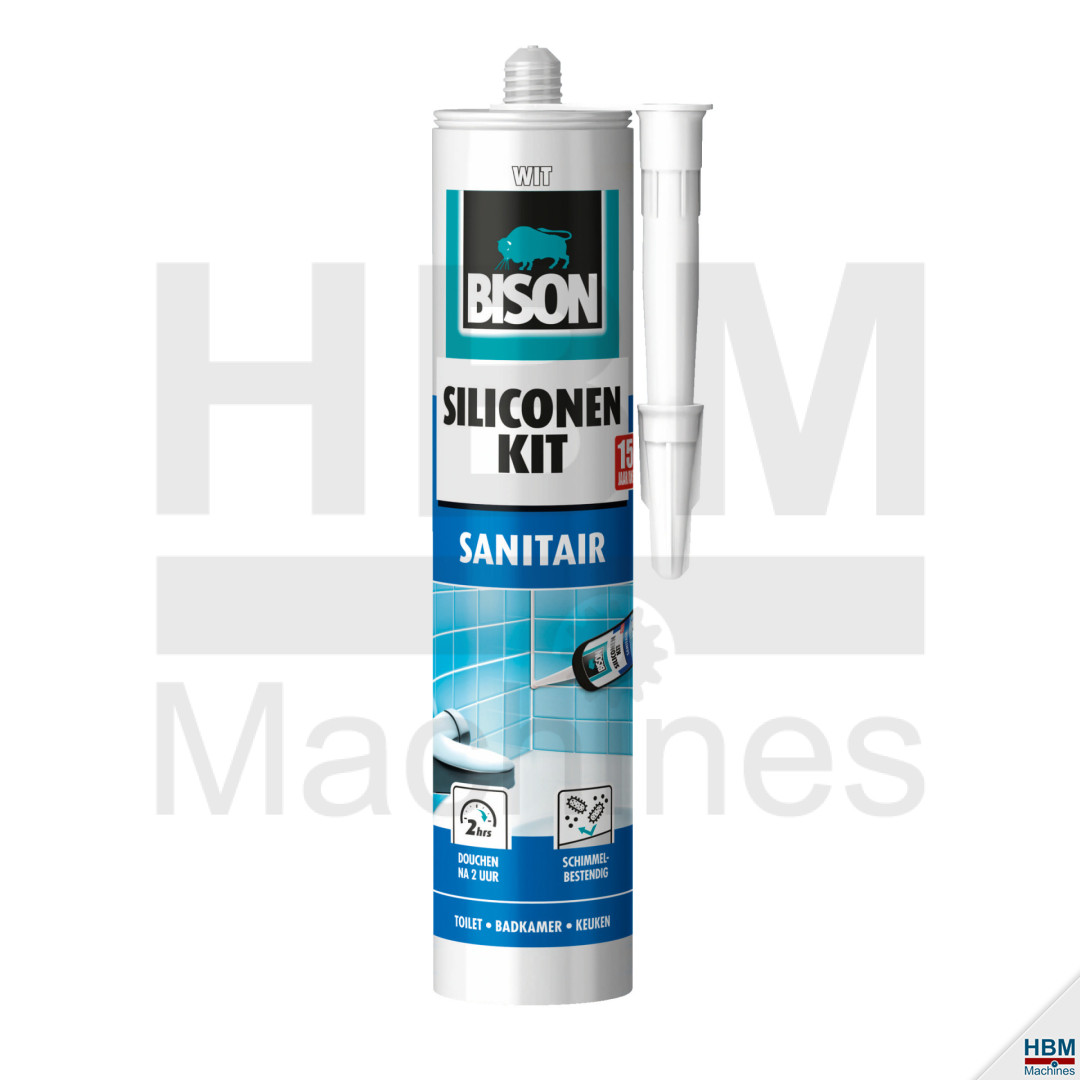Bison mastic silicone sanitaire tube 300 ml blanc HBM Machines